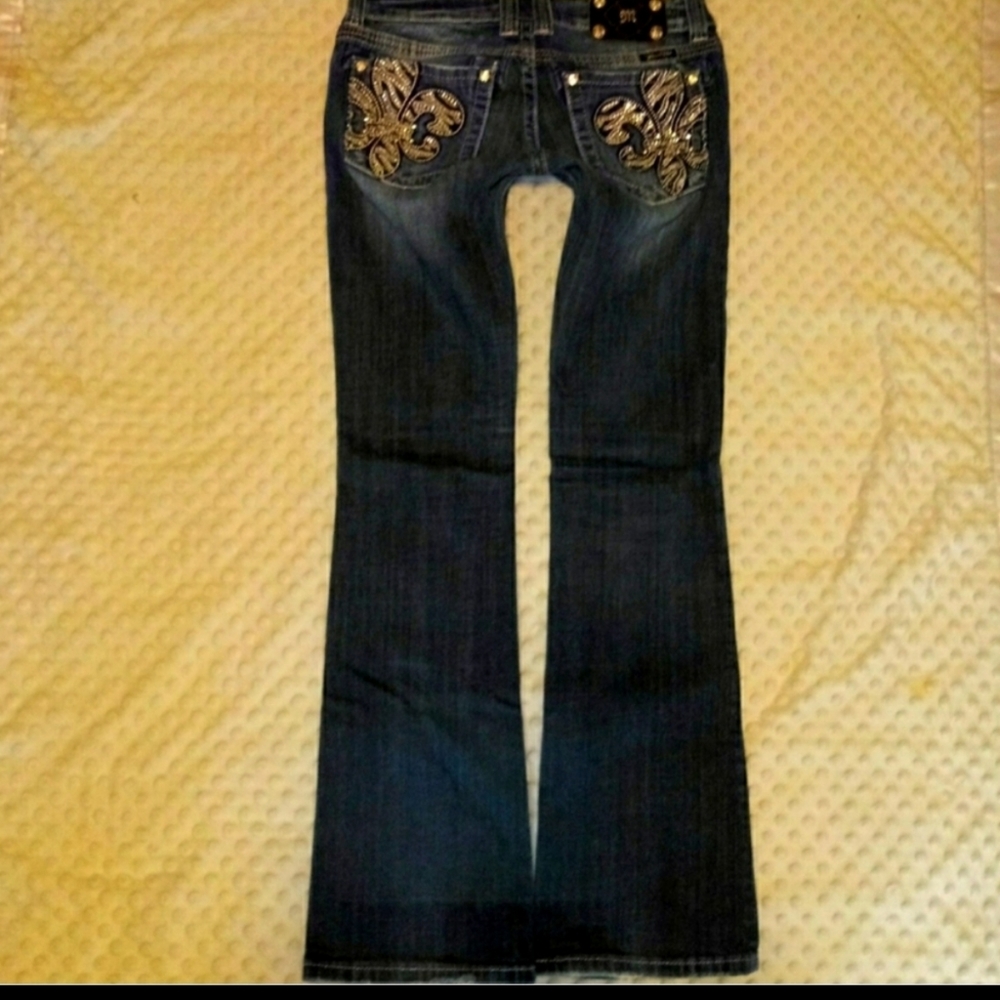 Miss Me Jeans Size 27 Low Rise Boot Cut Le Fleur - Picture 4 of 12